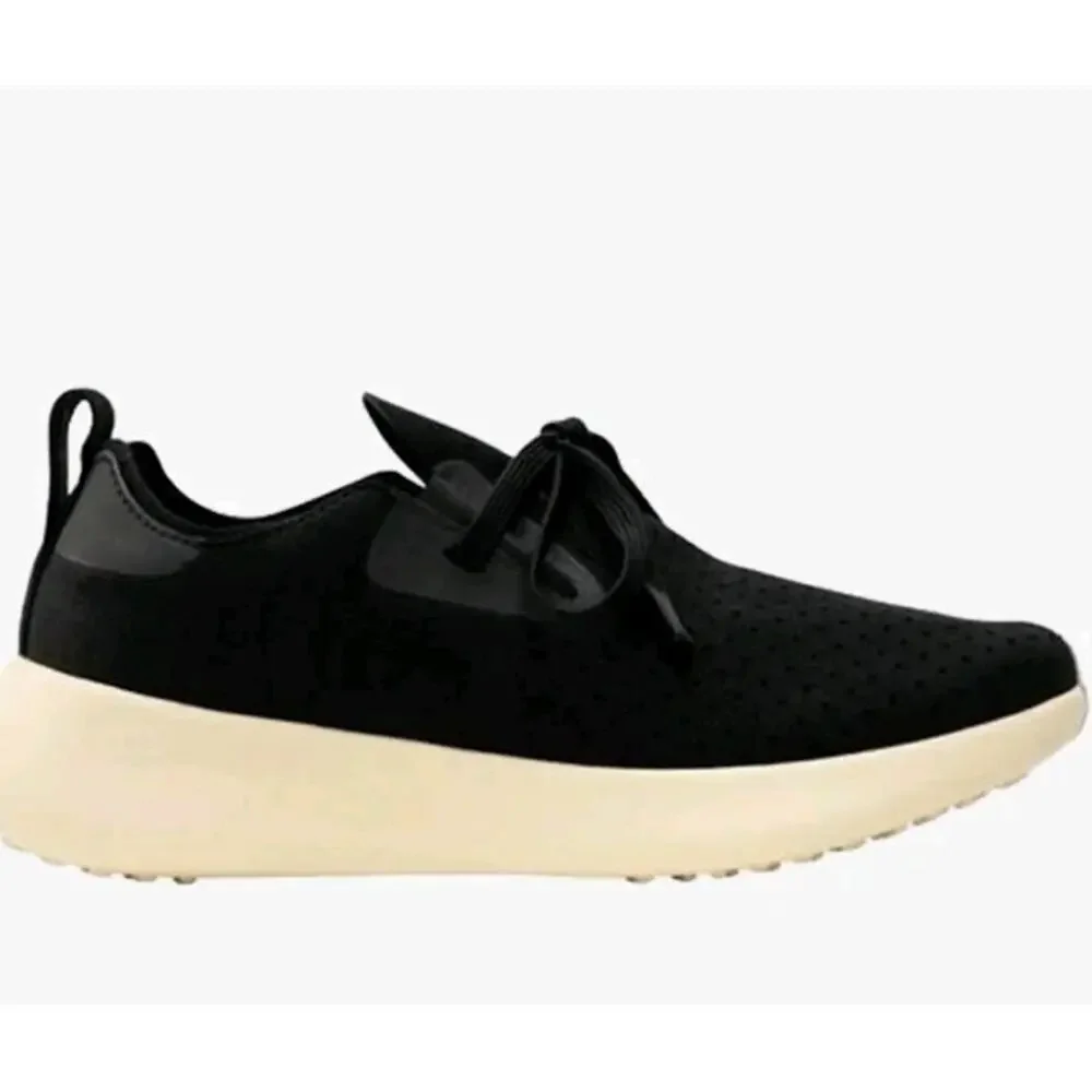 New Native Apollo 10 Jiffy Black Tapioca Off White Shoes US Men 9.5 Women 10.5